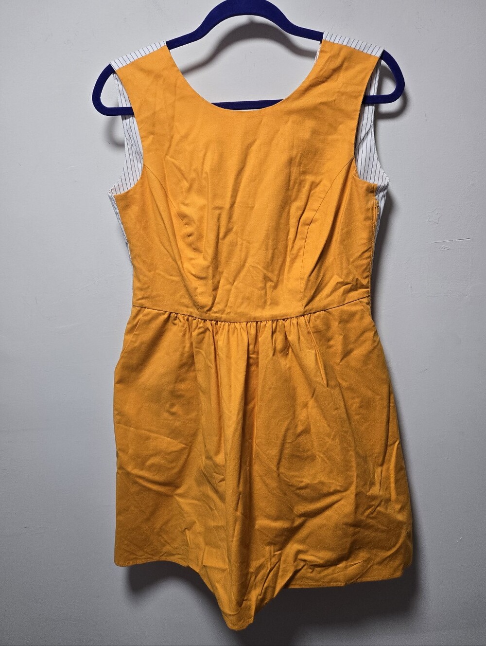 NWT Stewart Simmons Orange Stripe Dress Size Large Cotton Summer Spring Pockets